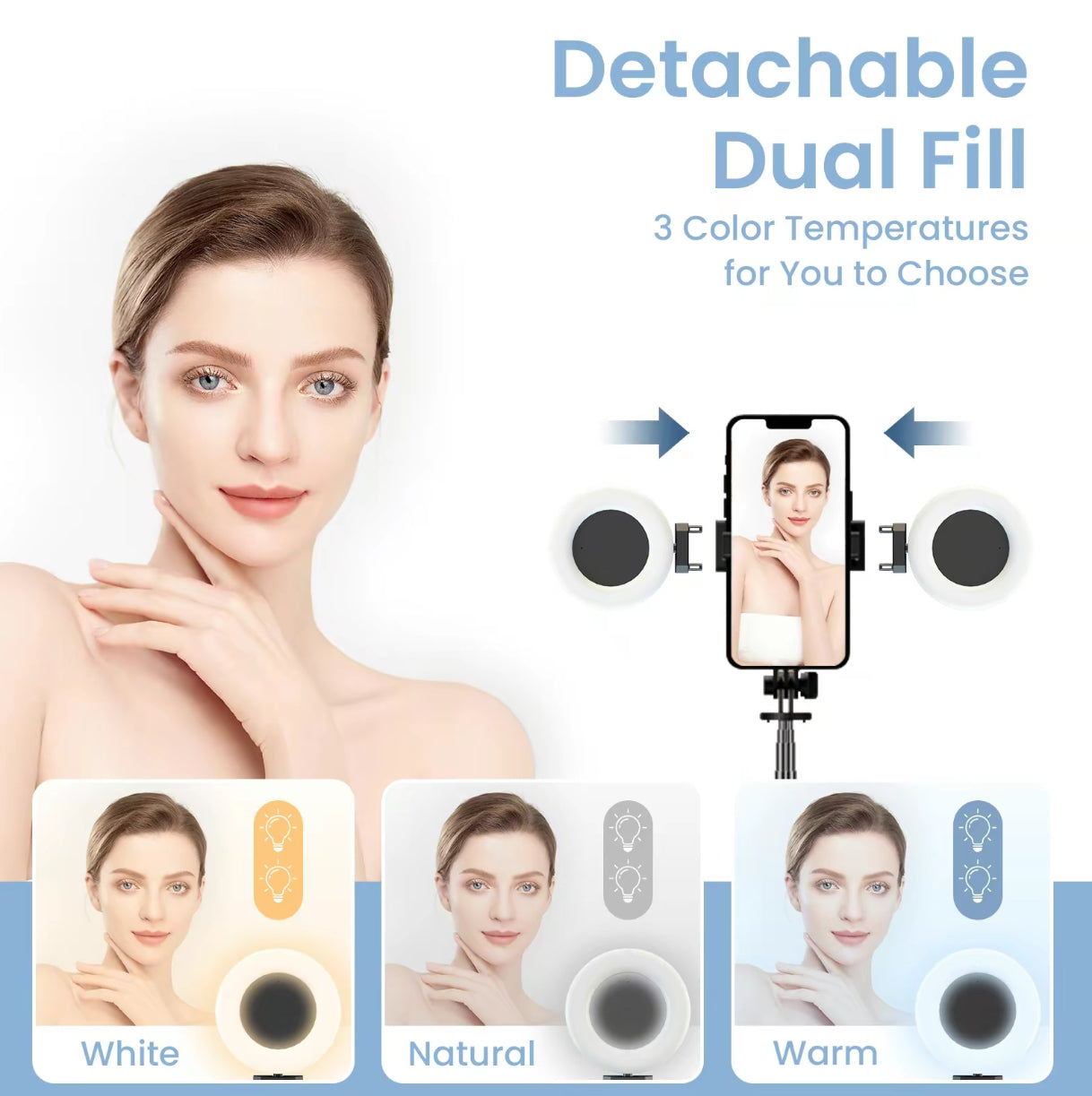 Aloura™ 6 in 1 Selfie Stick With Fill Light