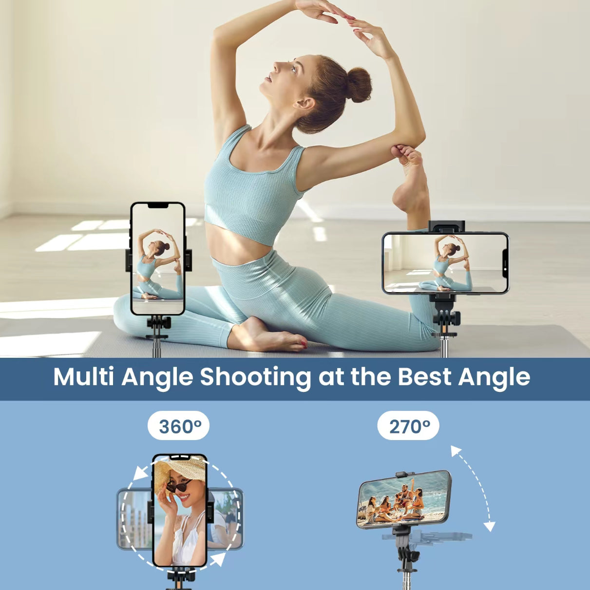 Aloura™ 6 in 1 Selfie Stick With Fill Light