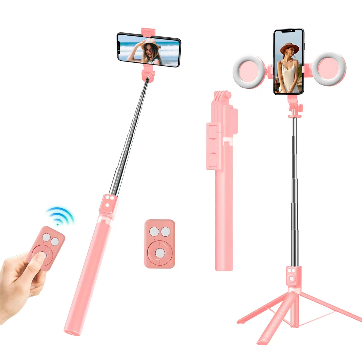 Aloura™ 6 in 1 Selfie Stick With Fill Light